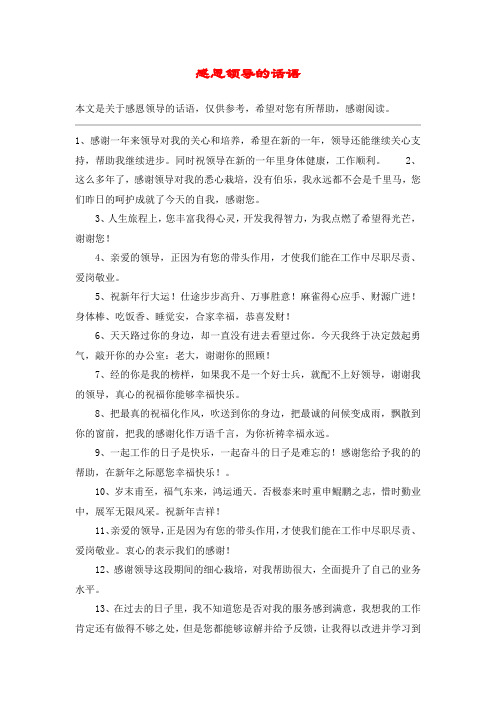 感恩领导的话语