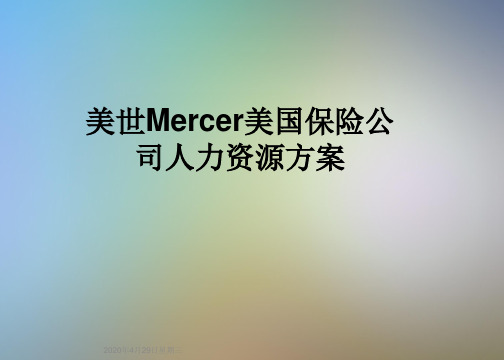 美世Mercer美国保险公司人力资源方案
