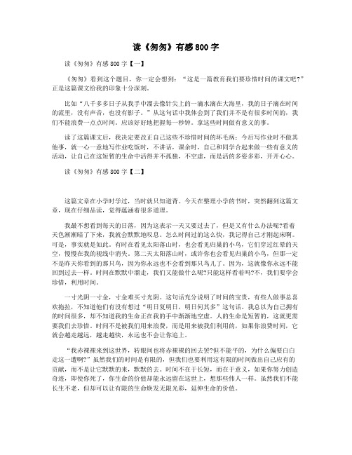 读《匆匆》有感800字