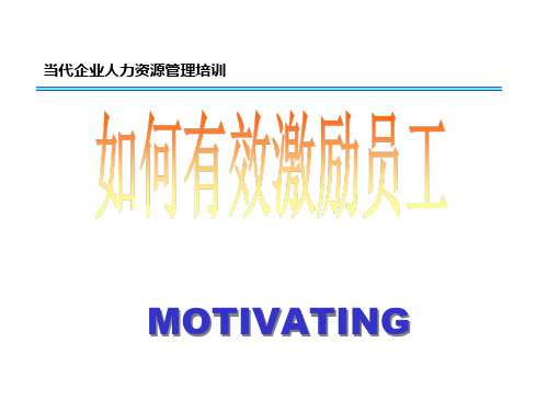 如何有效激励员工(PPT46页)