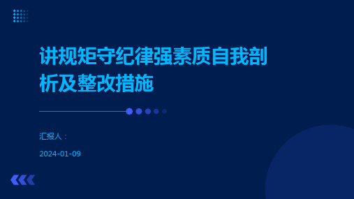 讲规矩守纪律强素质自我剖析及整改措施