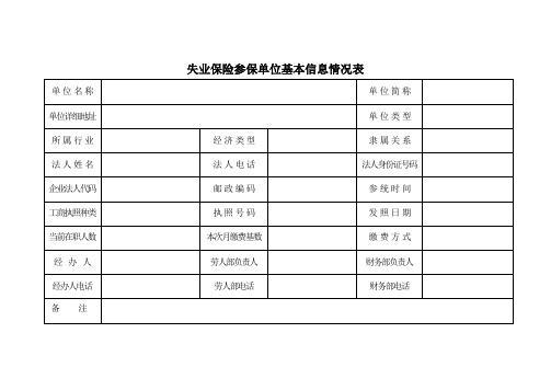 失业保险申报样表