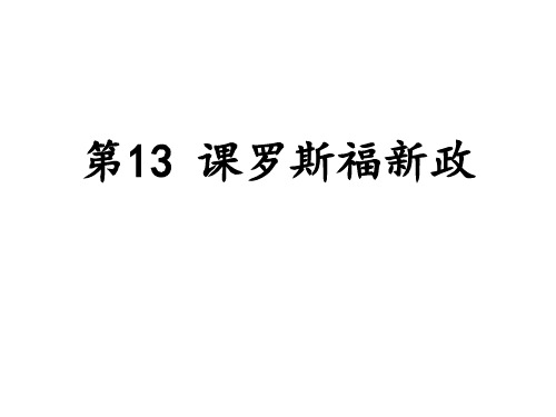 人教部编版九年级历史下册第13课 罗斯福新政课件 (共31张PPT)