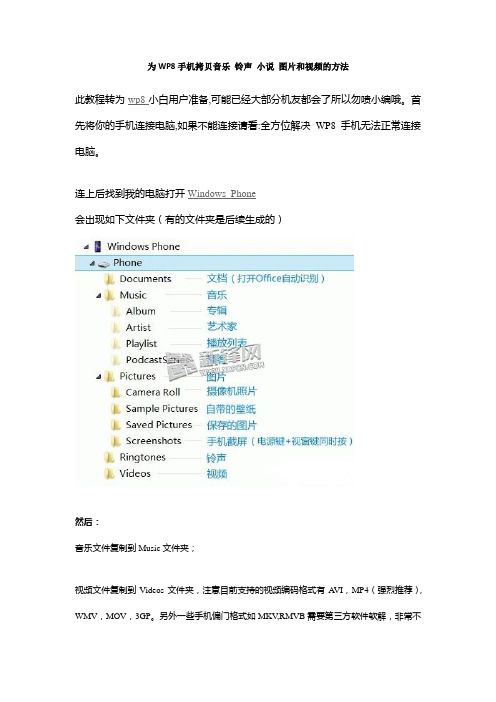为WP8手机拷贝音乐 铃声 小说 图片和视频的方法