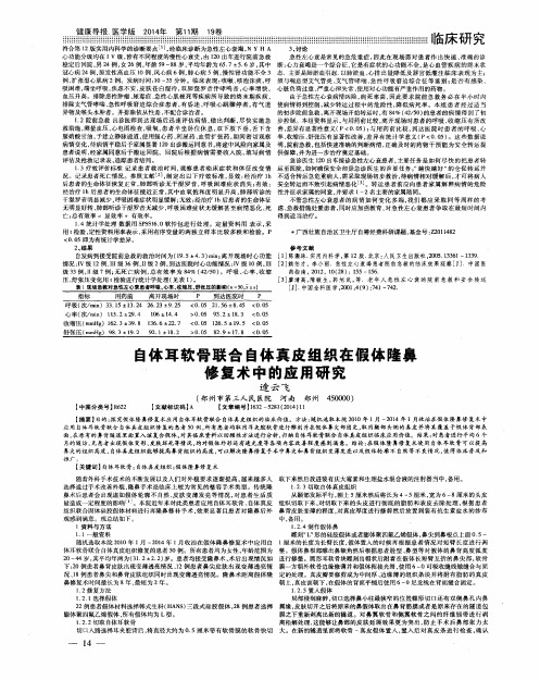 自体耳软骨联合自体真皮组织在假体隆鼻修复术中的应用研究