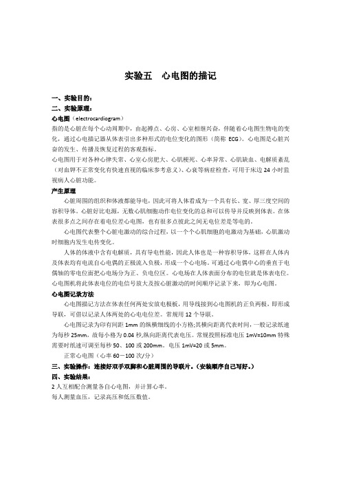实验五  心电图的描记