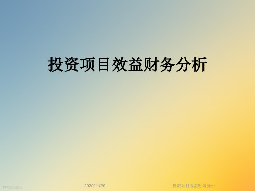 投资项目效益财务分析