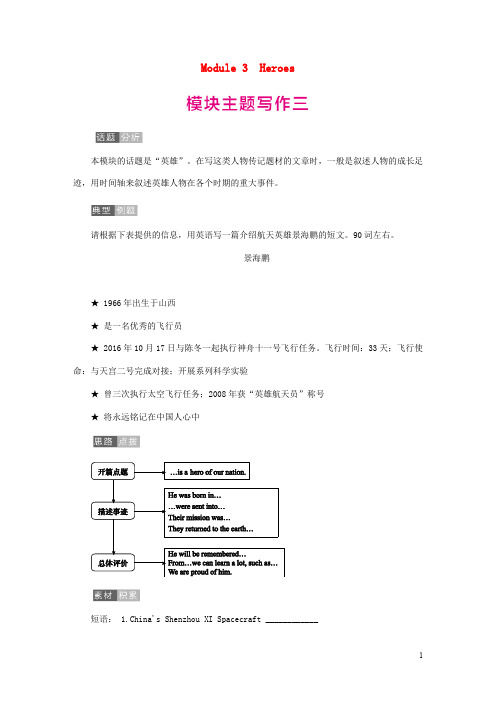 九年级英语上册 Module3 Heroes 主题写作三练习外研版