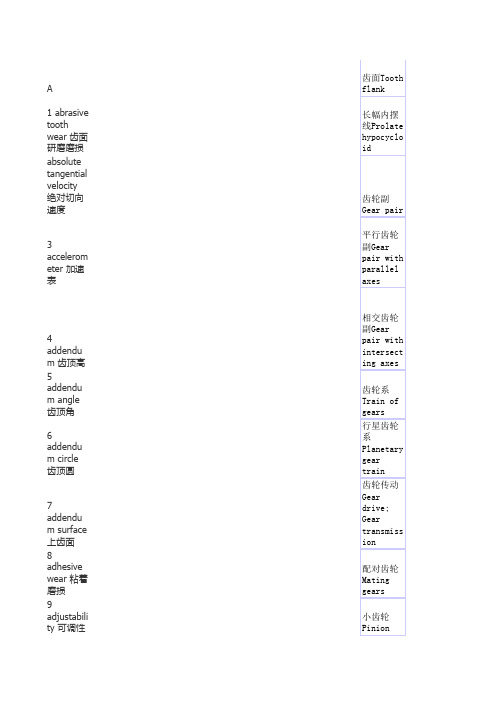 齿轮专业英语