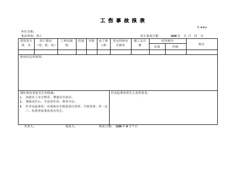 工伤事故报表