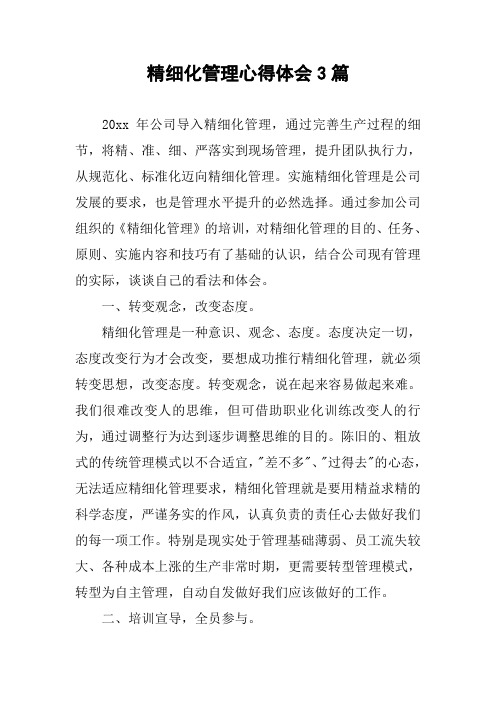 精细化管理心得体会3篇