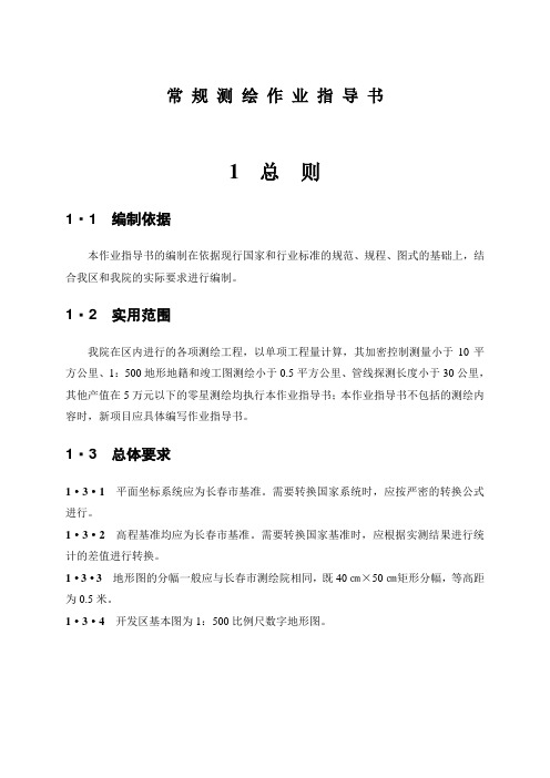 常规测绘作业指导书
