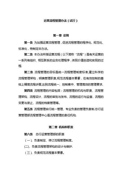运营流程管理办法