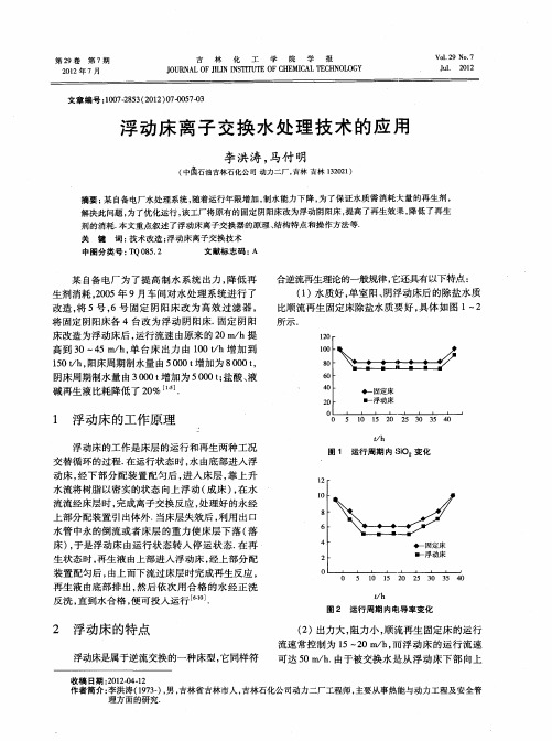 浮动床离子交换水处理技术的应用