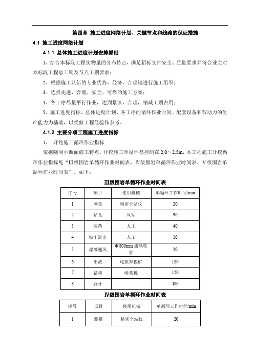 施工进度网络计划、关键节点和关键线路的保证措施