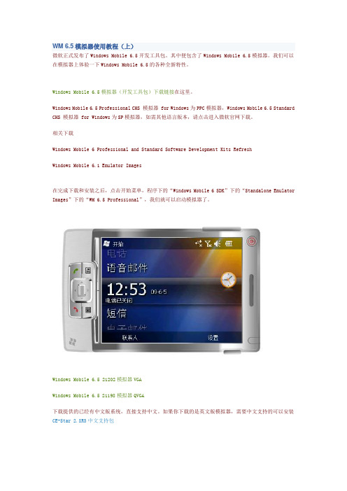 WM6.5模拟器教程(上中下——全集)