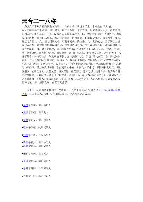 云台28将