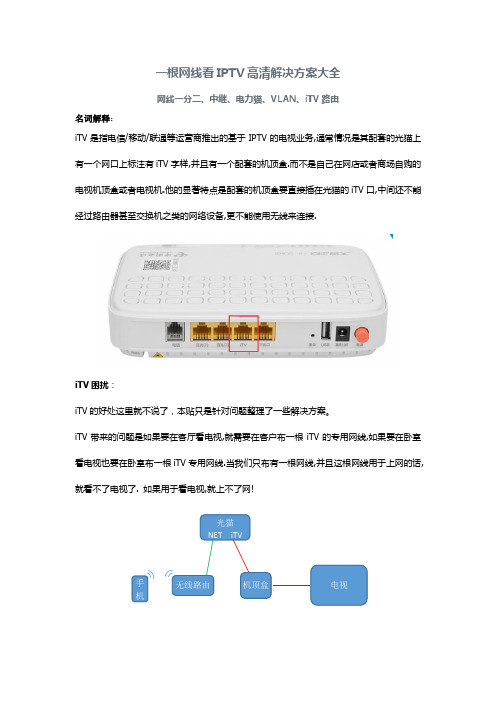 一根网线实现无线上网和IPTV解决方案大全iTV路由器