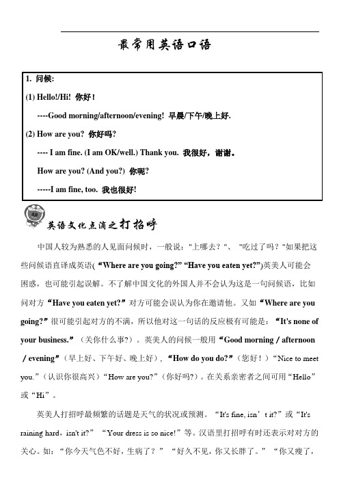 商务英语问候口语