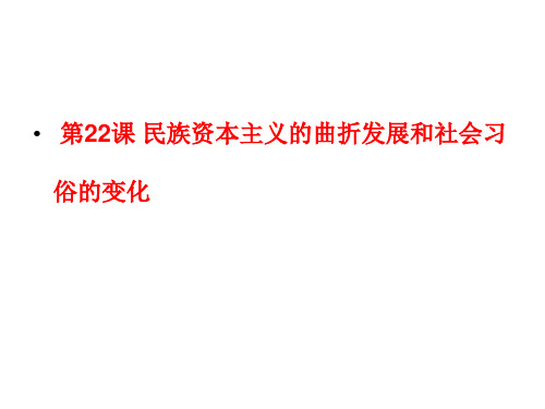 川教版 民族资本主义的曲折发展和社会习俗的变化课件