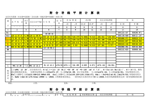 导线测量计算表
