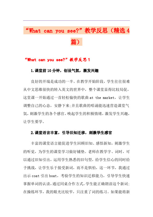 “What can you see-”教学反思(精选4篇)