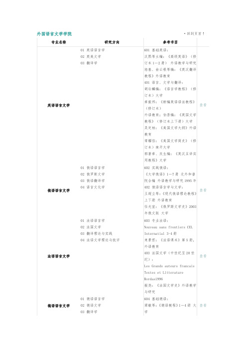 武汉大学考研参考书目