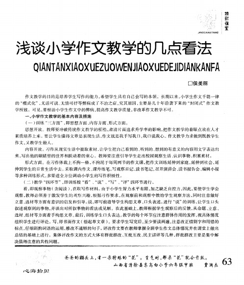 浅谈小学作文教学的几点看法