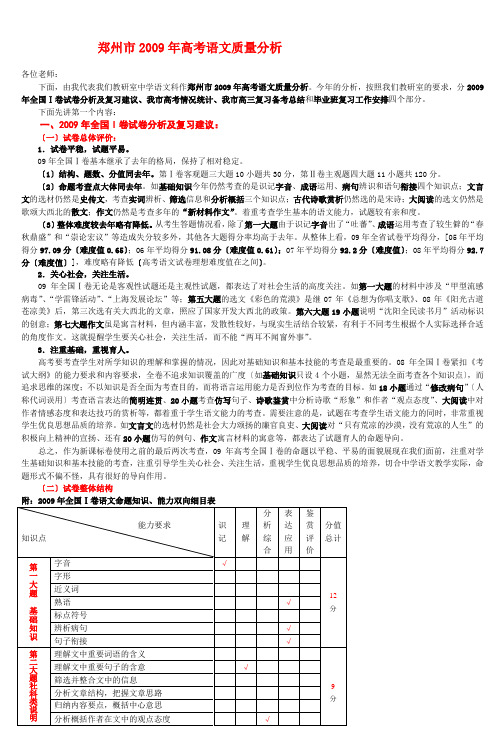 郑州市2009年高考语文质量分析-(5)
