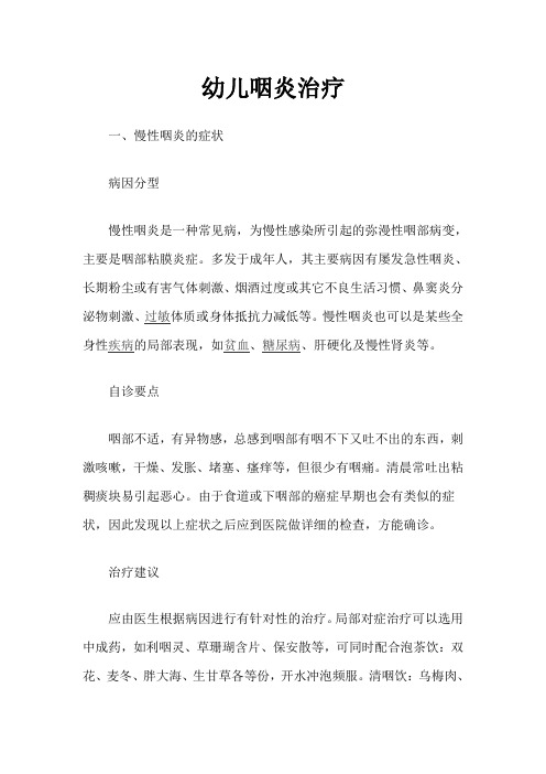 幼儿咽炎治疗