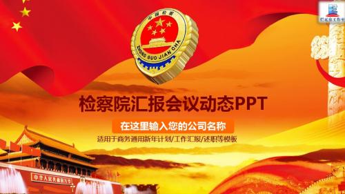 中国检查院汇报会议动态PPT模板