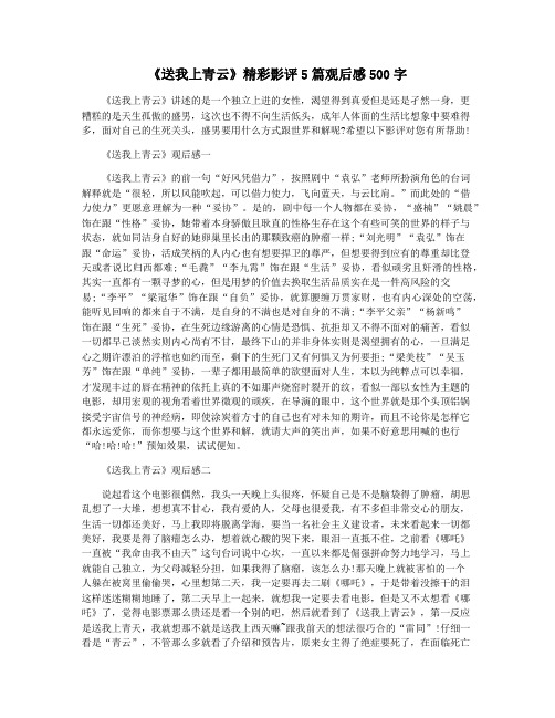 《送我上青云》精彩影评5篇观后感500字