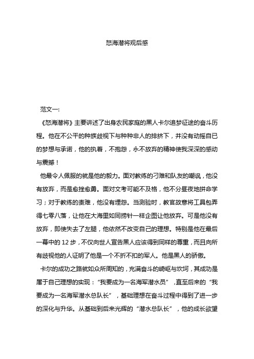 怒海潜将观后感