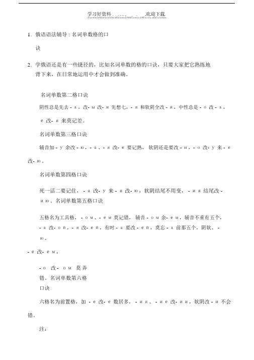 俄语语法总结.doc