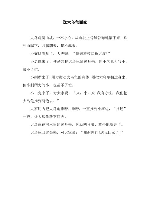 送大乌龟回家