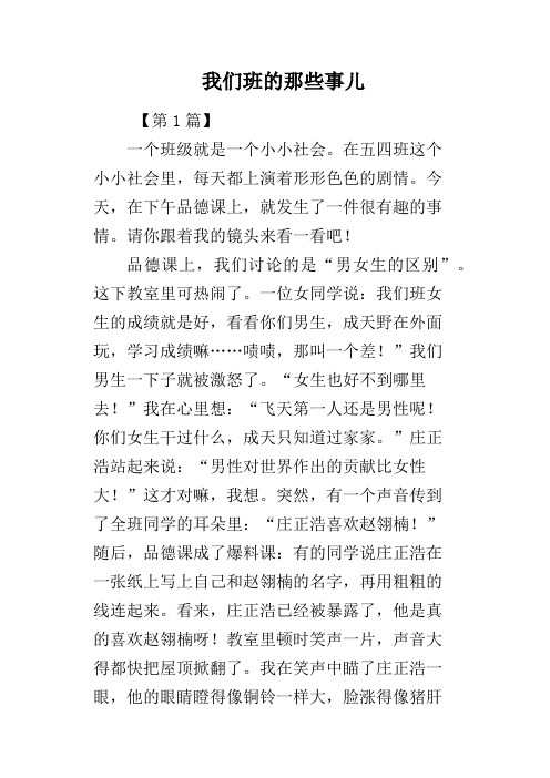 我们班的那些事儿