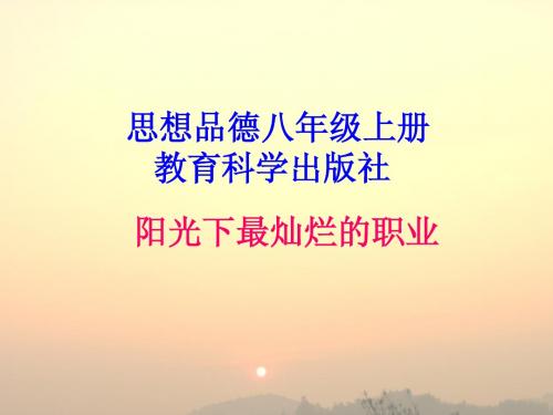 参考课件-阳光下最灿烂的职业