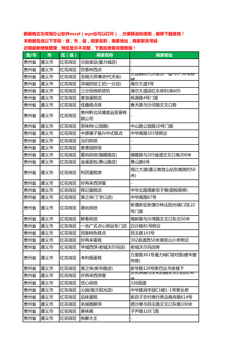 2020新版贵州省遵义市红花岗区蛋糕房工商企业公司商家名录名单联系电话号码地址大全189家