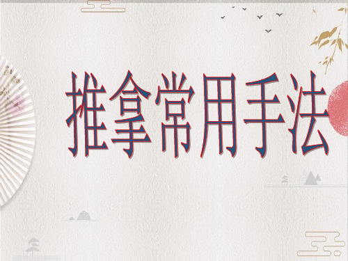 【中医 外治法】推拿常用手法--