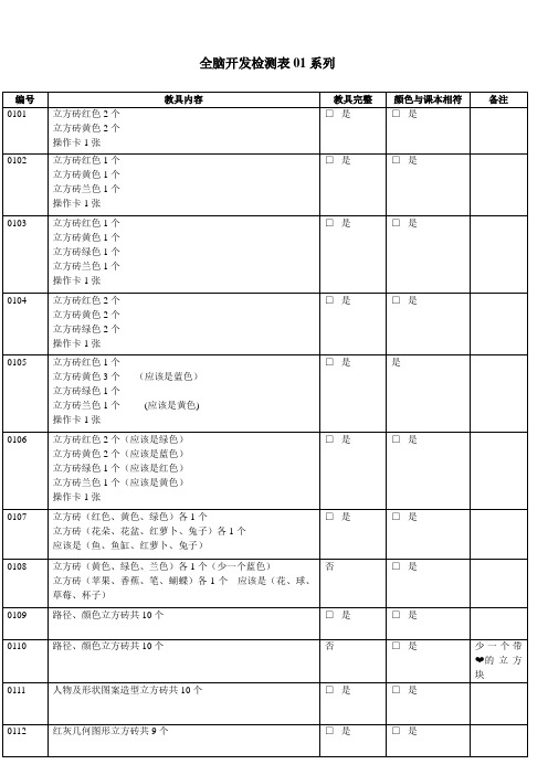 全脑开发检测表1