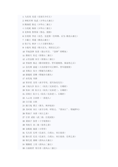 水浒传108将