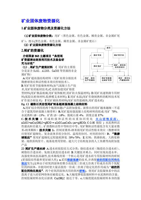 北科大环境工程专业矿业固体废物资源化总结