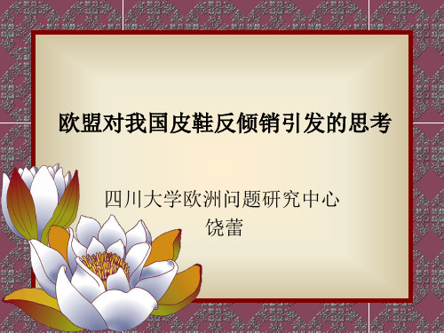 欧盟对我国皮鞋反倾销引发的思考