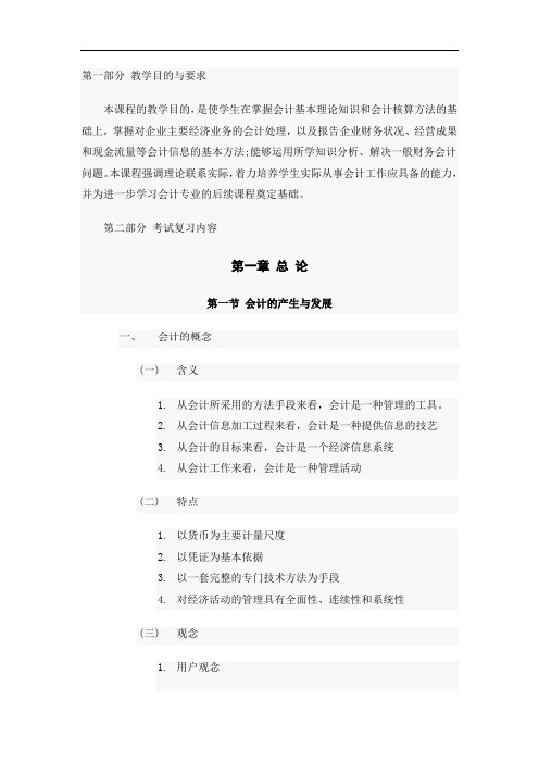 上海立信专升本会计学知识点整理及考试大纲(吐血推荐)
