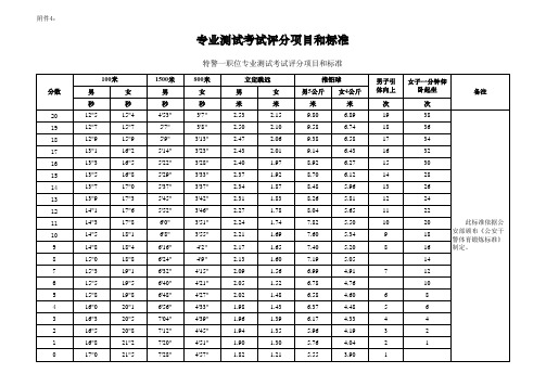 警察评分项目和标准