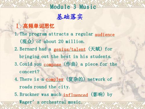 【英语】海南2011高考一轮复习课件：Module 3 Music(外研版必修2)