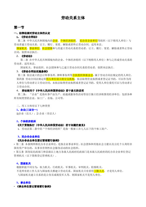 劳动关系主体