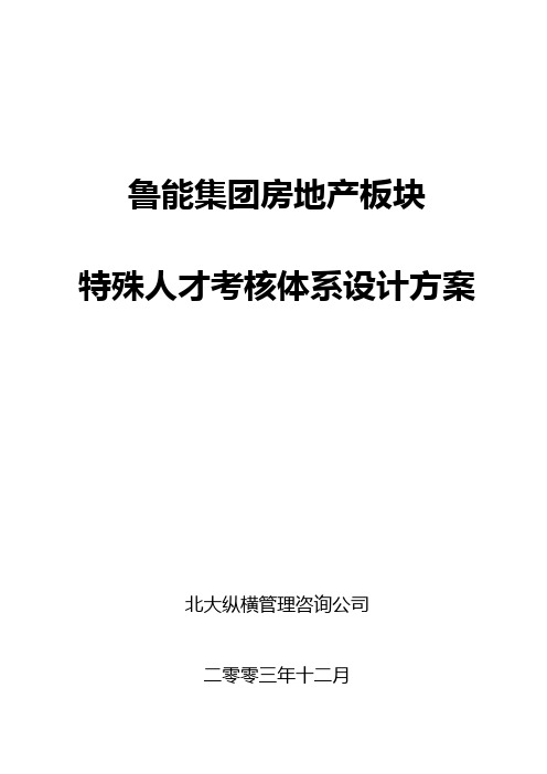 鲁能集团房地产板块特殊人才考评终稿