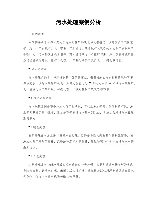 污水处理案例分析