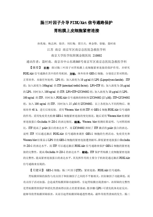 EM-200---肠三叶因子介导PI3KAkt信号通路保护胃粘膜上皮细胞紧密连接